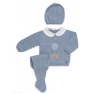 Conjunto bebé tres piezas verano globo Juliana Celeste