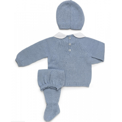 Conjunto bebé tres piezas verano globo Juliana Celeste