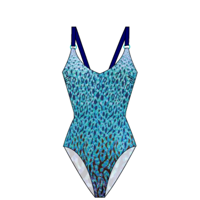 Bañador mujer dibujado MORANTE Azul/Verde