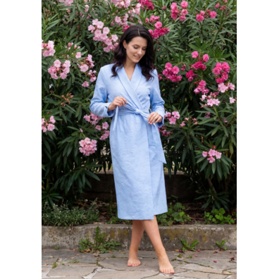 Bata mujer cruzar dibujada EGATEX Celeste