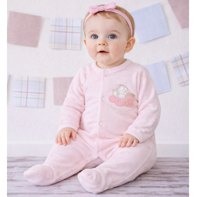 Pijama niña bebe entero algodón abierto  Mushler Rosa