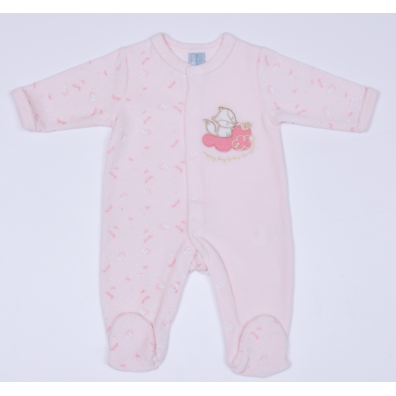 Pijama niña bebe entero algodón abierto  Mushler Rosa