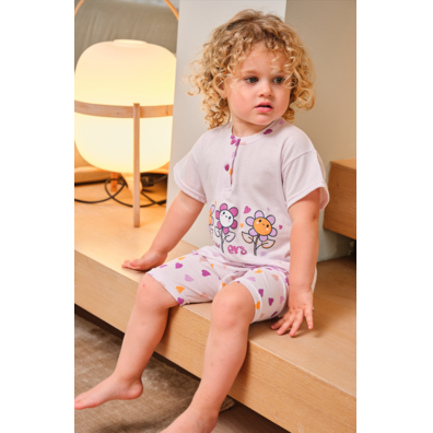Pijama infantil niña corto algodón Mushler Rosa palo