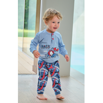 Pijama infantil niño largo algodón Mushler Azul