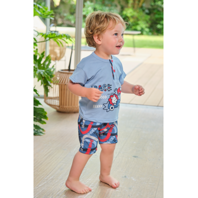 Pijama infantil niño corto algodón Mushler Azul