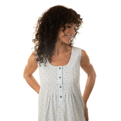 Camisón mujer manga corta algodón FINDEL Celeste
