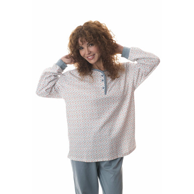 Pijama mujer invierno puño flores FINDEL Azul