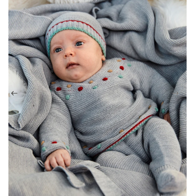 Conjunto bebé bodoques con gorro JULIANA Verde