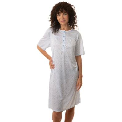 Camisón mujer manga corta tipo seda FINDEL Celeste