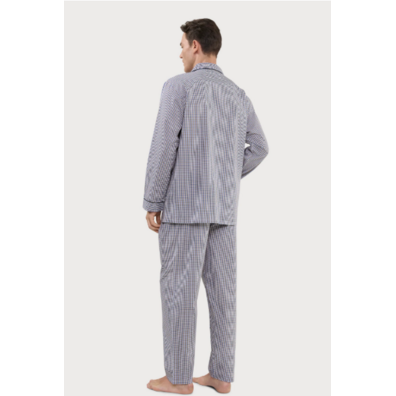 Pijama hombre tela algodón cuadros EL Búho NOCTURNO Beige