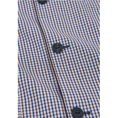 Pijama hombre tela algodón cuadros EL Búho NOCTURNO Beige