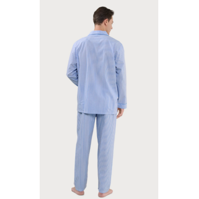 Pijama hombre tela algodón listado EL Búho NOCTURNO Azul
