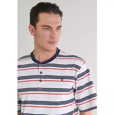 Pijama hombre algodón corto  EL Búho NOCTURNO Gris