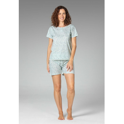 Pijama mujer algodón corto hojas PETTRUS Verde