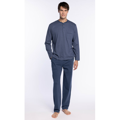 Pijama hombre algodón tapeta bolsillo PUNTO BLANCO Marino