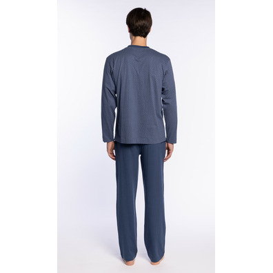 Pijama hombre algodón tapeta bolsillo PUNTO BLANCO Marino