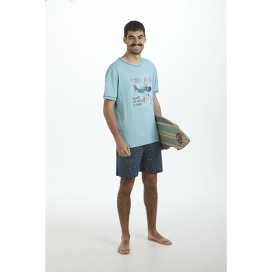 Pijama hombre corto algodón aviones PIJAMAS CUE Verde