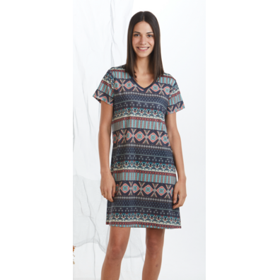 Playera mujer manga corta dibujada PIJAMAS CUE Marino