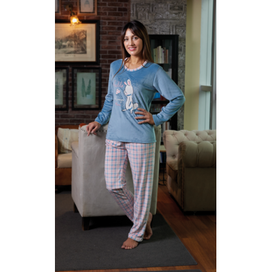 Pijama mujer térmico PIJAMAS CUE Cobalto