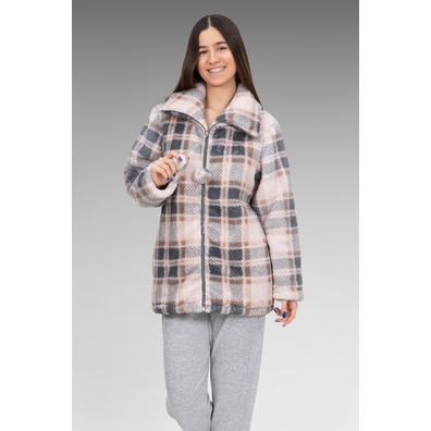 Bata mujer corta cremallera coralina PETTRUS Beige