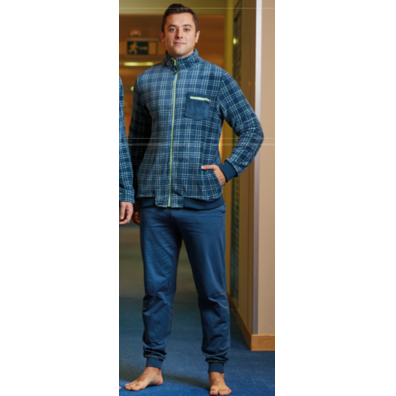 Bata hombre cremallera PIJAMAS CUE Azul/Verde