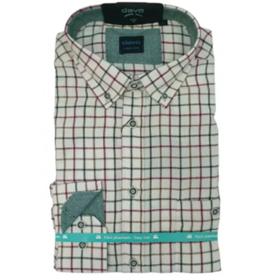Camisa hombre viella cuadros DAVÓ Crema