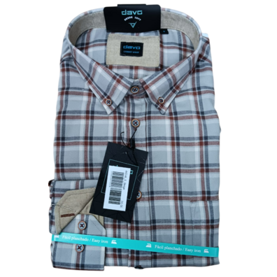 Camisa hombre viella cuadros DAVÓ Beige