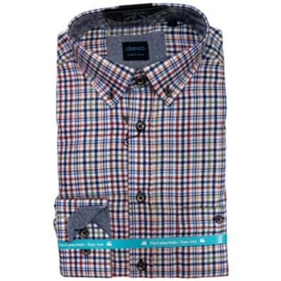Camisa hombre viella cuadros DAVÓ Azul/Grana
