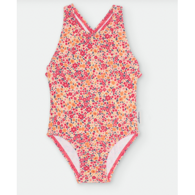 Bañador niña cruzado flores Waterlemon Rojo