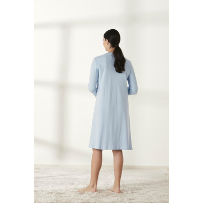  Camisón mujer manga larga algodón liso BELTY Celeste