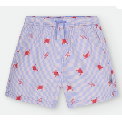 Bañador niño tela cangrejos Waterlemon Celeste