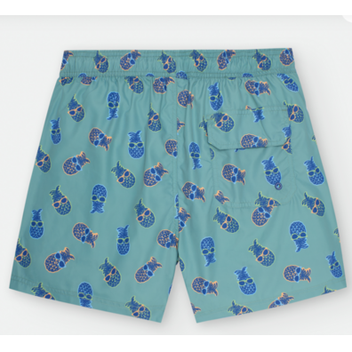 Bañador hombre tela piña con gafas Waterlemon Verde