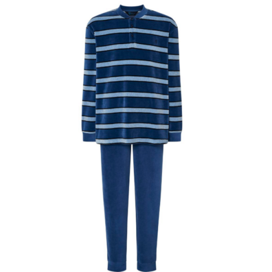 Pijama hombre terciopelo tapeta  EL Búho NOCTURNO Azul