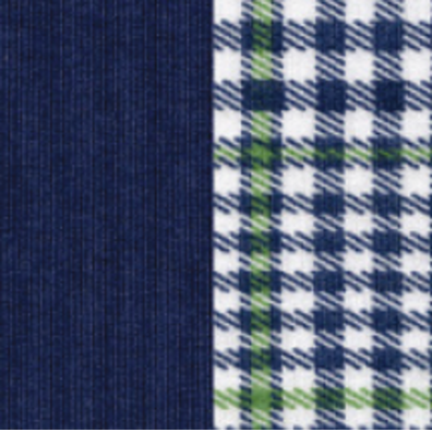 Pijama hombre largo algodón cuadros Marino