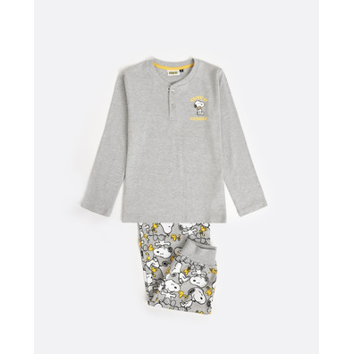 Pijama niño algodón tapeta puño Aznar Innova Gris