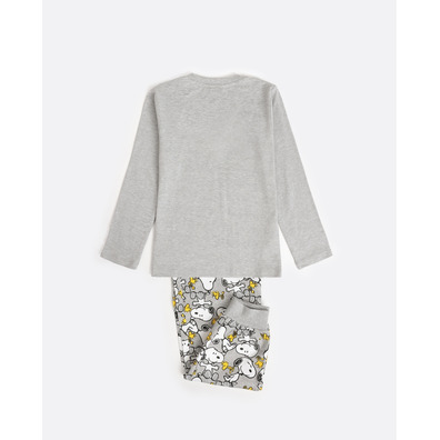 Pijama niño algodón tapeta puño Aznar Innova Gris