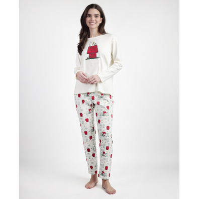 Pijama mujer algodón Snoopy Aznar Innova Crema