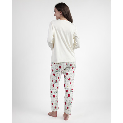 Pijama mujer algodón Snoopy Aznar Innova Crema