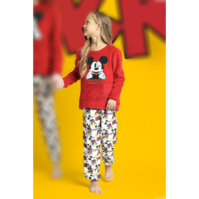 Pijama niña coralina ratón mickey Aznar Innova Rojo