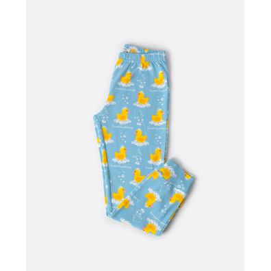 Pijama niña algodón puño pollito Aznar Innova Celeste