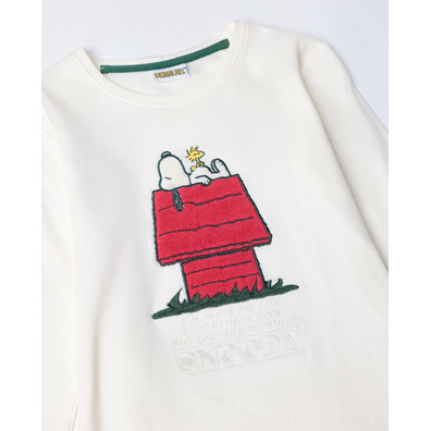 Pijama niña algodón Snoopy Aznar Innova Crema