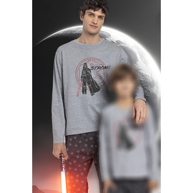 Pijama hombre algodón STAR WARS Aznar Innova Gris oscuro
