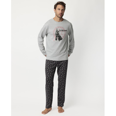 Pijama hombre algodón STAR WARS Aznar Innova Gris oscuro
