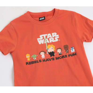 Pijama niño corto algodón star wars Aznar Innova Naranja