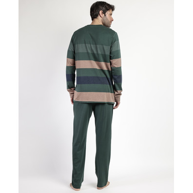 Pijama hombre algodón bolsillo pantalón Aznar Innova Verde