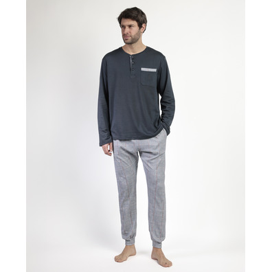 Pijama hombre algodón tapeta puño  Aznar Innova Marengo