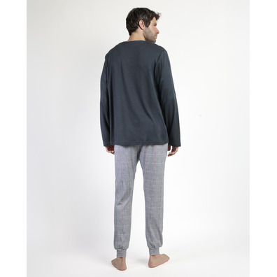 Pijama hombre algodón tapeta puño  Aznar Innova Marengo