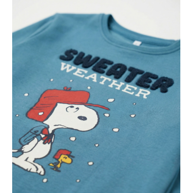 Pijama niño algodón snoopy cuadros Aznar Innova Azul