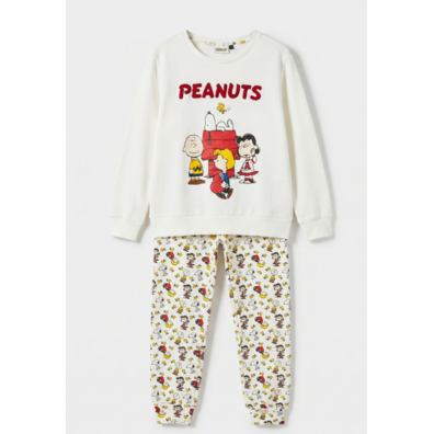 Pijama niña algodón snoopy Aznar Innova Crema