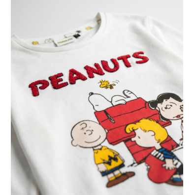 Pijama niña algodón snoopy Aznar Innova Crema